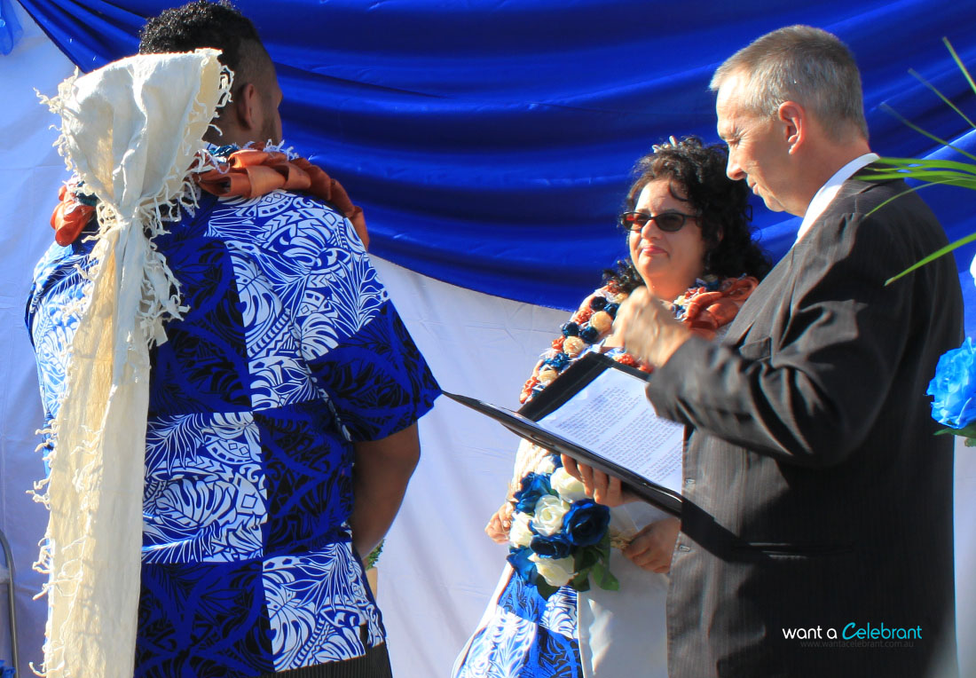 Wedding ceremony with Fijian elements