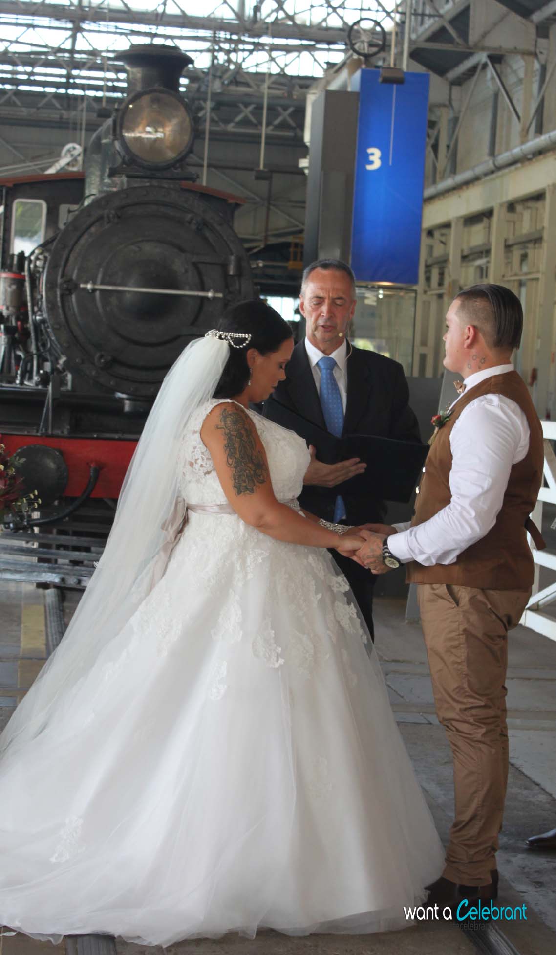 wedding with locomotive train